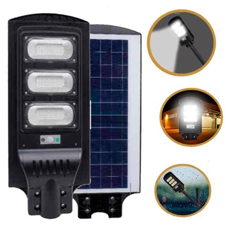 Ripley FAROLA CON PANEL SOLAR IP65 SENSOR MOVIMIENTO LAMPARA LUZ LED 90W