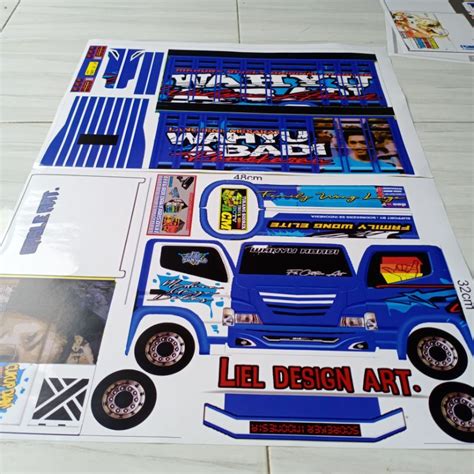 Jual Lembaran Pola Stiker Miniatur Truck Oleng Ukuran 48 Cm 32 Cm