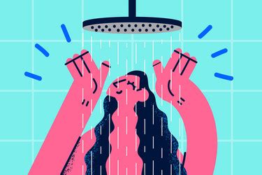 Naked Woman Showering Vector Images Over