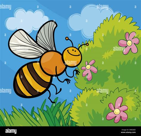 Honey Bee Cartoon Illustration Stock Vector Image And Art Alamy