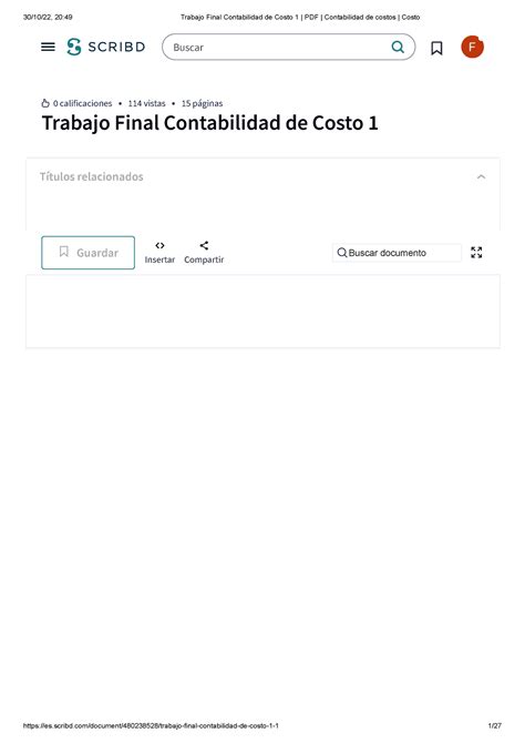 Trabajo Final Contabilidad De Costo Pdf Contabilidad De Costos Costo