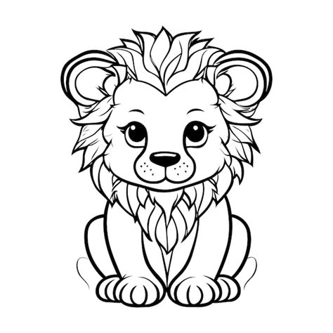 Premium Vector Lion Coloring Book For Adults Black And White Vector