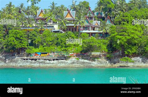Luxury Resort Tucked Away Behind Treeline In Thailand Stock Video
