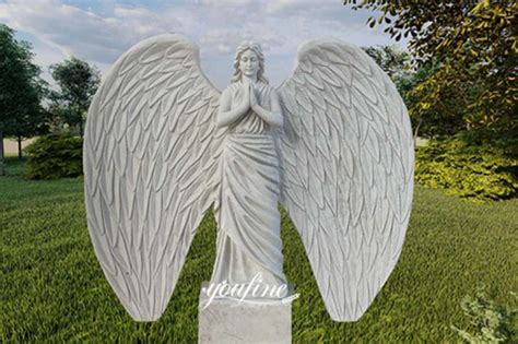 Beautiful White Marble Angel With Large Wings Statue MOK1 146 Bronze