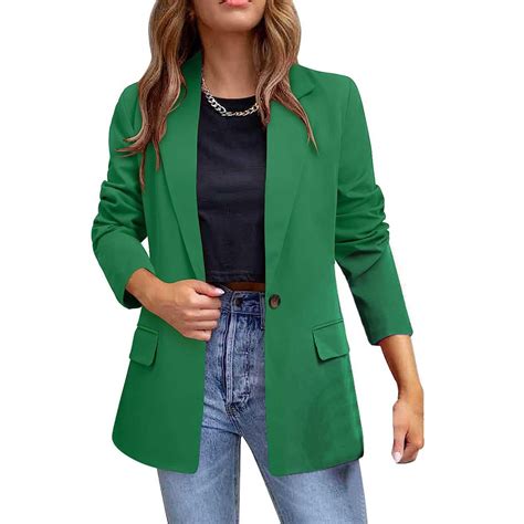 Aboser Women S Summer Stretch Blazer Business Casual Long Sleeve Open Front Work Office Slim