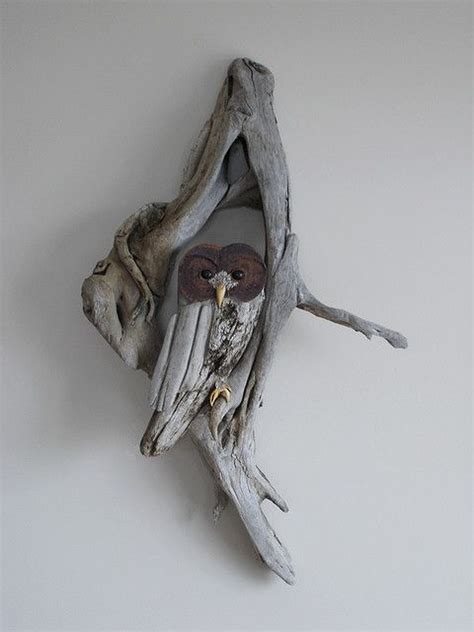 Driftwood Owl Wall Sculpture Driftwood Sculpture Driftwood Art