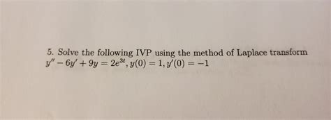 Solved Solve The Following Ivp Using The Method Of Chegg