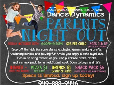 Parents Night Out! | Parent night, Kids night out, School fundraisers