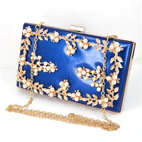 Fashion Fuschia Pu Clutch Bag Ladies Diamond Flower Wedding Purses Women Evening Bags Female