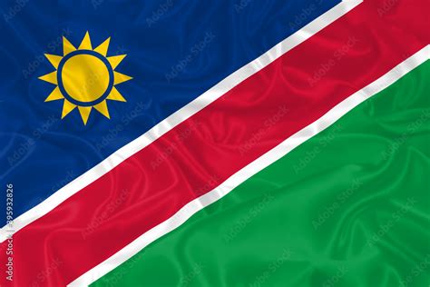 Namibia Flag waving. National flag of Namibia with waves and wind ...