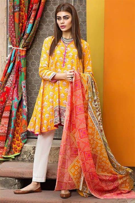 Khaadi 2 Piece Stitched Printed Lawn Suit L17104 Yellow Libasco