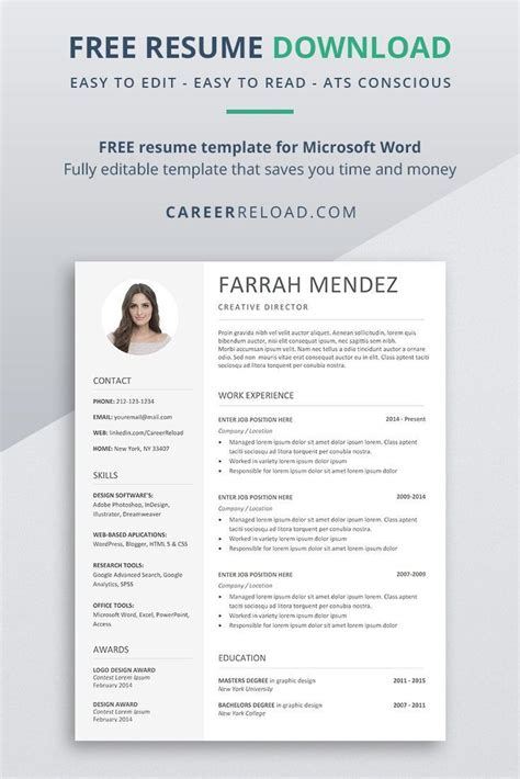 Microsoft Resume Templates | Example Calendar Printable