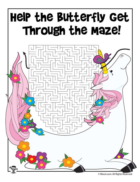 Printable Unicorn Maze Activity | Woo! Jr. Kids Activities : Children's ...