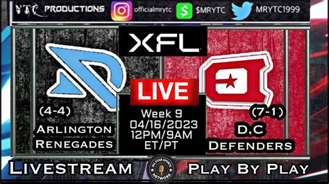 Dc Defenders Vs Arlington Renegades Xfl Week 9 Livestream Youtube