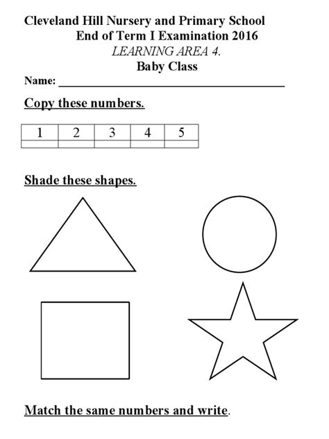 Baby Class Learning Area 4 Pdf