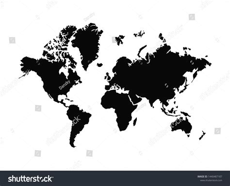 World Blank Map Vector World Map Stock Vector (Royalty Free) 1440487187 ...