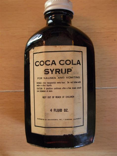 Rare Coke Coca Cola Syrup Medicine Bottle For Nausea And Vomiting