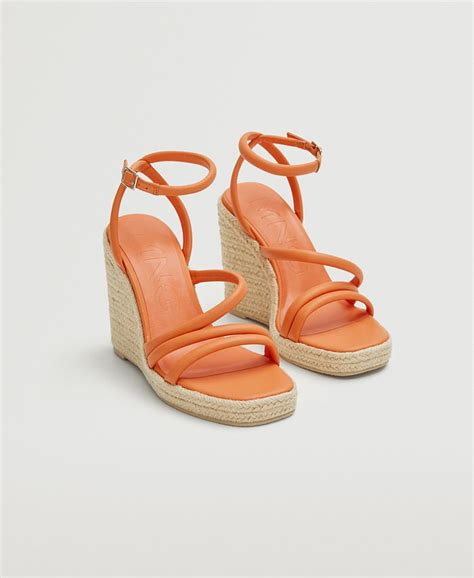 Mango Womens Wedge Strips Sandals Macys