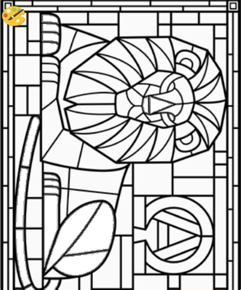 Stained Glass Lion Coloring Sheet Color Coloring Coloringsheet