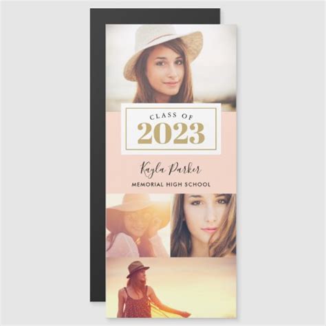 4 Photo Magnetic Graduation Announcement Cards Zazzle