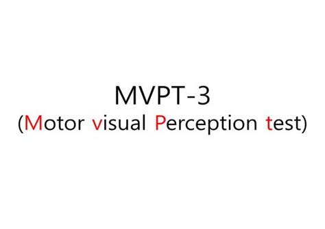 Mvpt Motor Visual Perception Test 평가방법