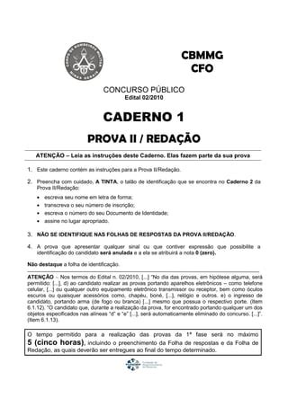 Redação CFO CBMMG 2011 PDF