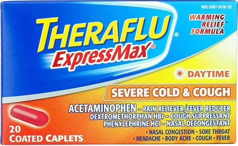 Theraflu Expressmax Daytime Severe Cold And Cough Coated Caplets 20 Ct Pack Of 2