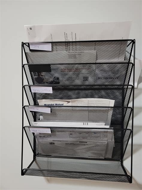 6 Mo Finance EasyPAG Mesh Wall Hanging File Organizer Holder 5 Tier