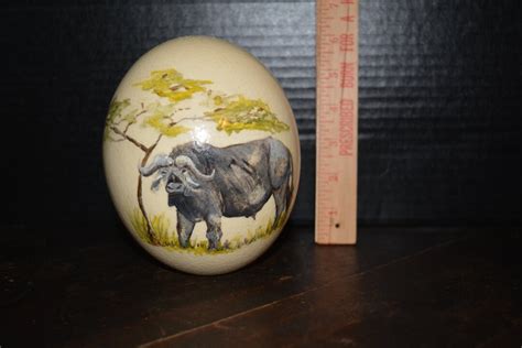 Vintage Hand Painted Ostrich Egg Etsy