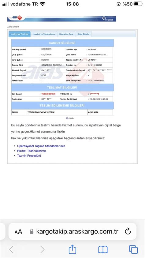 Aras Kargo Kargo Teslim Edilmedi I Halde Sisteme Teslim Edildi Olarak