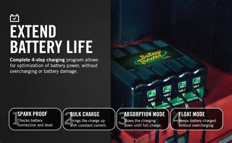 Fully Charge Battery Tender 4 Bank Battery Charger & Maintainer, 12V 1.25AMP for Motorcycles ...