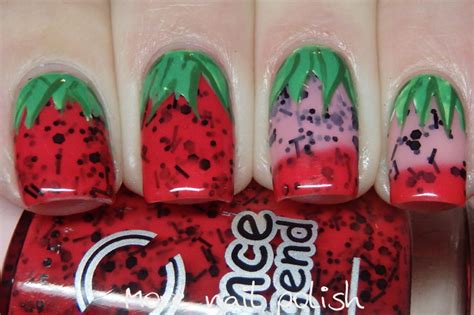 31DC2017 - Red - Colour changing strawberries ~ More Nail Polish