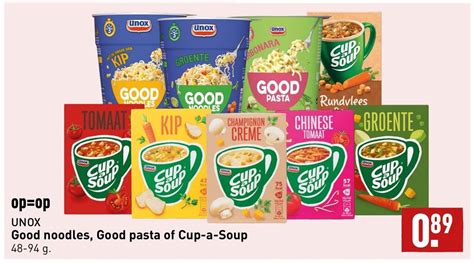 Unox Good Noodles Good Pasta Of Cup A Soup Aanbieding Bij ALDI