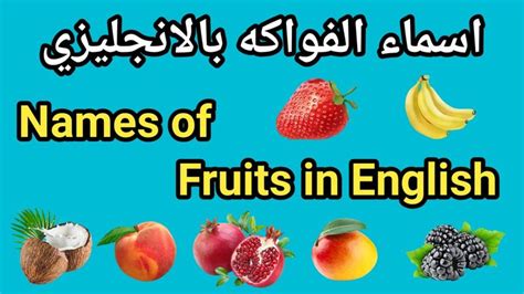 تعلم اسماء الفواكه باللغة الانجليزية Fruits In English Fruits Name