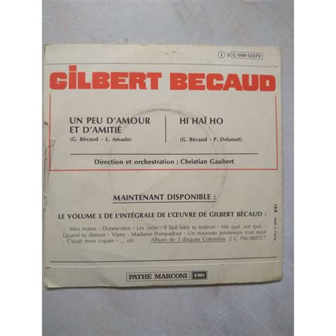 Un Peu D Amour Et D Amiti De Gilbert Becaud Sp Chez Brando Ref