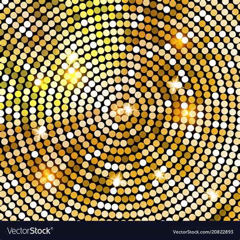 Golden Shiny Mosaic In Disco Ball Style Royalty Free Vector