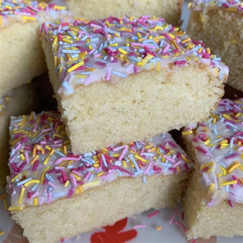 School Dinner Sprinkle Traybake Cake