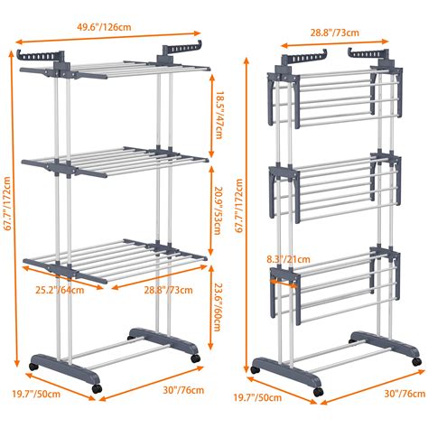 Buy HOMIDEC Clothes Drying Rack Oversized 4 Tier 67 7 High Foldable