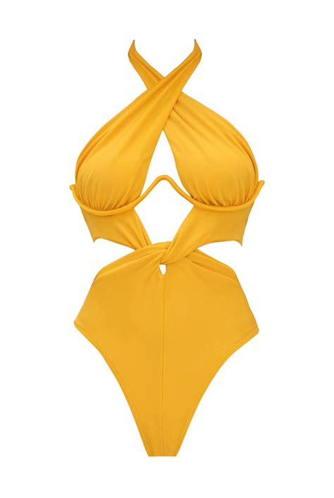 Nayo Yellow One Piece Swimsuit Yellow One Piece Swimsuits One Piece