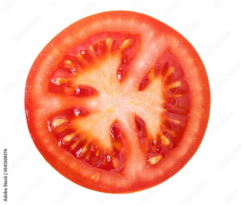 Tomato Slice Isolated On Transparent Background With PNG Stock Photo