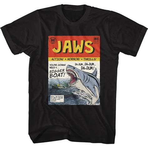 Jaws Jaws Comic Book Black T-Shirt - Walmart.com