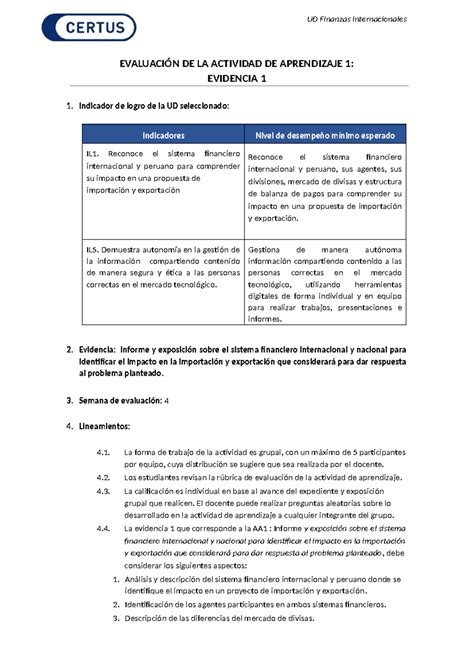 Lineamientos De Evaluaci N De Aa Evaluaci N De La Actividad De