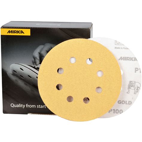 Mirka 100 Gold 150mm 6in Grip Disc 121 Holes P320 100 Pack EBay