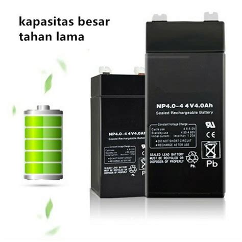 Jual Baterai Timbangan 4v 4ah Batre Battery Aki Kering Accu Timbangan