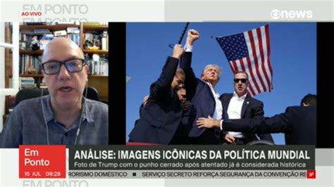 Foto de Trump após atentado já é considerada histórica GloboNews em