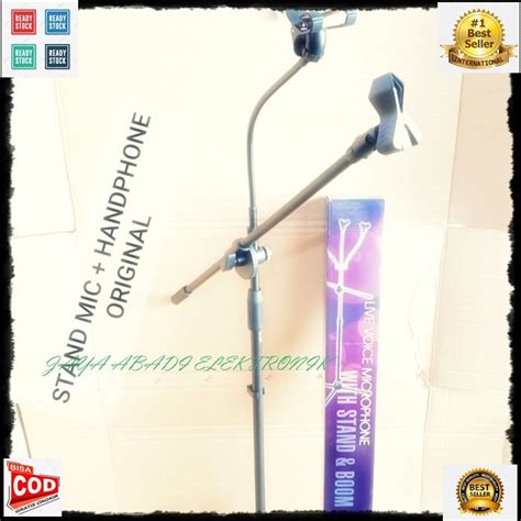 ORIGINAL STAND MIC BESI 1 7 METER 2 CABANG 2IN1 KAKI TIGA HOLDER MIK