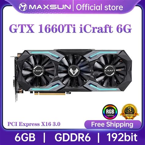 Maxsun Novo Completo Geforce Gtx1660 Ti Icraft 12nm 6gb 192 Bit Gddr6 Placas Gráficas Pci