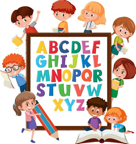 A-Z Alphabet board with many kids doing different activities 2160339 ...