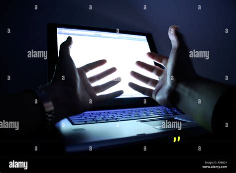 Laptop With White Screen Isolated On Black Close Up Stock Photo Alamy