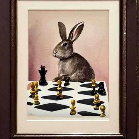 A Rabbit Playing Chess Seen From The Opponents Point Stable